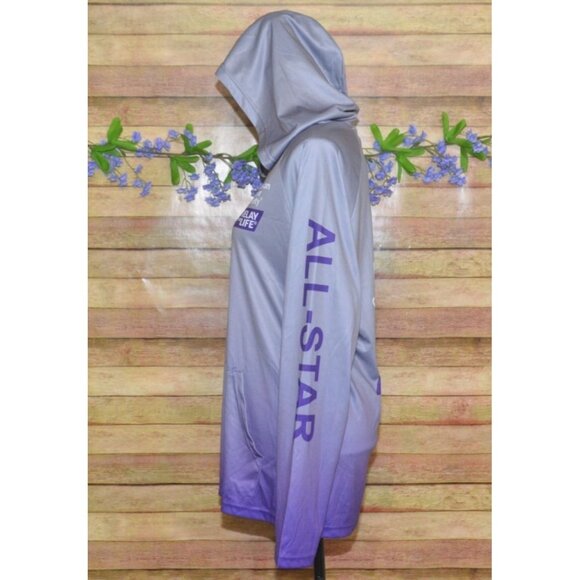 American Cancer Society Relay For Life Unisex M Purple Ombre Hooded Sweatshirt - Picture 6 of 13